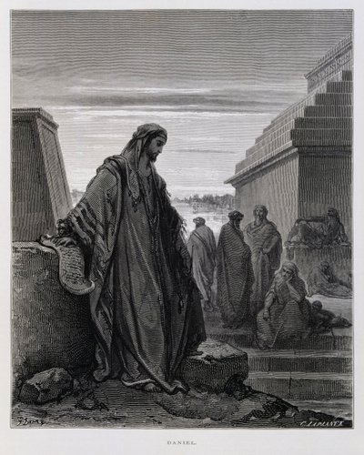 Profeetta Daniel, kuvitus Dore Raamatusta. tekijältä Gustave Dore