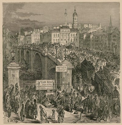 Liikenne London Bridgellä tekijältä Gustave Dore