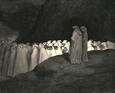 Toscanan... halveksimatta neuvoa meitä kuka sinä olet, c1890. tekijältä Gustave Dore