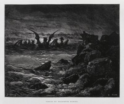 Profeetta Danielin näky, kuvitus Doren Raamatusta tekijältä Gustave Dore