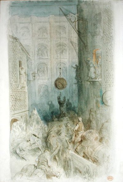Varastot, Lontoo (kynä ja muste ja akvarelli paperille) tekijältä Gustave Dore