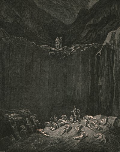 ...kaikkia etsivää oikeutta, tuomitsee väärentäjien rangaistusta, c1890. tekijältä Gustave Dore