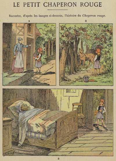 Punahilkka (väri litho) tekijältä Gustave Fraipont