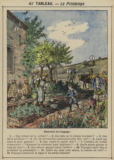 Kevät (väri litho) tekijältä Gustave Fraipont