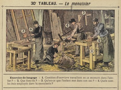 The Carpenter (väri litho) tekijältä Gustave Fraipont