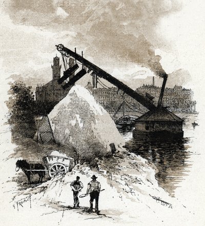 Hiekkatuokat Seine-joen rannalla lähellä Pont de l