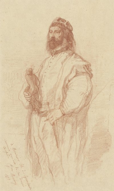 Pysyvä mies patsaan kanssa tekijältä Gustave François Morin