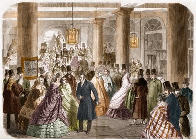 Italialainen teatteri (Salle Ventadour) julkaistiin Pariisissa vuonna 1858. Piirustus Gustave Janet, kaiverrus Jahyer. tekijältä Gustave Janet