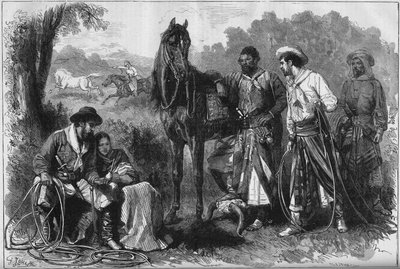 Maailmannäyttely 1878 Pariisissa: Etelä-Amerikan gauchot Jardin d