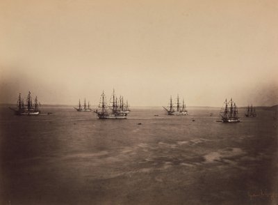 Ranskan ja Englannin laivastot, Cherbourg, elokuu 1858. tekijältä Gustave Le Gray