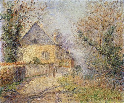 Talot L-joen rannalla "Eure, Louviers; Maisons au Bord de L" Eure, Louviers, 1902 tekijältä Gustave Loiseau