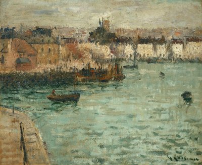 Dieppen sataman edessä; Ennen Dieppe Gatea, 1918-1920 tekijältä Gustave Loiseau