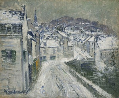 Lunta Pont-Avenissa; Neige a Pont-Aven, 1922 tekijältä Gustave Loiseau