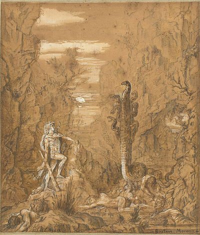 Herkules ja Lernan hydra tekijältä Gustave Moreau