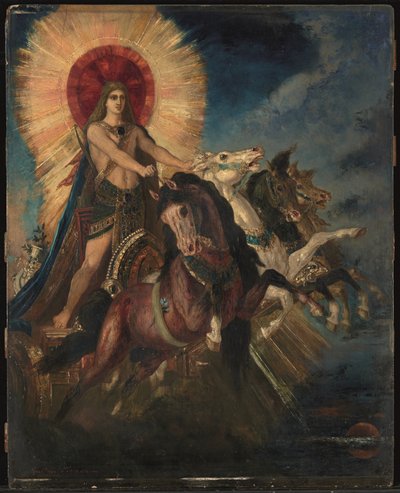 Apollon tai Phoebus-Apollon vaunut (öljy paneelille) tekijältä Gustave Moreau