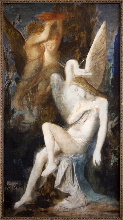 Leda ja joutsen (öljy kankaalle) tekijältä Gustave Moreau