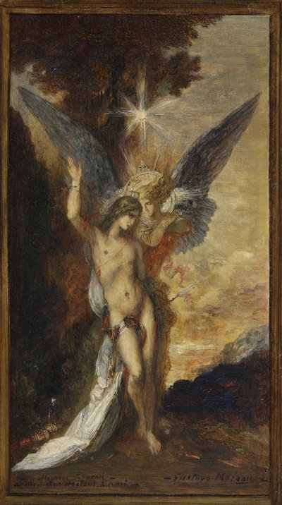 Moreau - Pyhä Sebastián ja enkeli, noin 1876 tekijältä Gustave Moreau