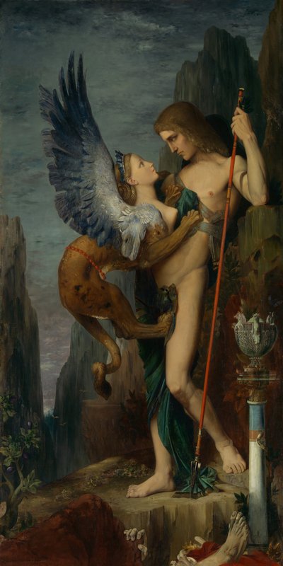 Oidipus ja Sfinksi, 1864. tekijältä Gustave Moreau