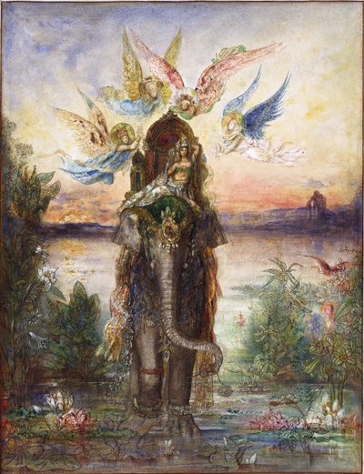Gustave Moreaun (1826-1898) maalaus "Peri, pyhä norsu" 1882 National Museum of Western Art, Tokio Japani tekijältä Gustave Moreau