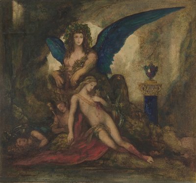 Sfinksi luolassa runoilija, kuningas ja soturi, 1840-98. tekijältä Gustave Moreau