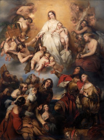 Our Lady of Mount Carmel (öljy kankaalle) tekijältä Gustave or Gustaaf Wappers