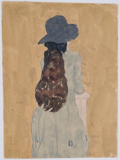 Hahmo kirkossa (lyijykynä ja guassi paperille) tekijältä Gwen John