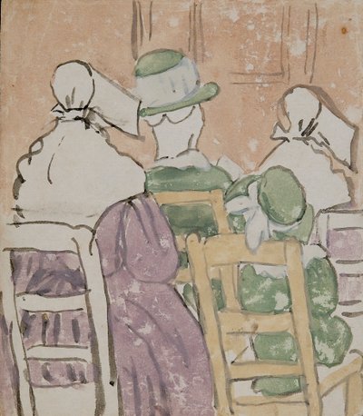 Hahmoja kirkossa (akvarelli paperille) tekijältä Gwen John