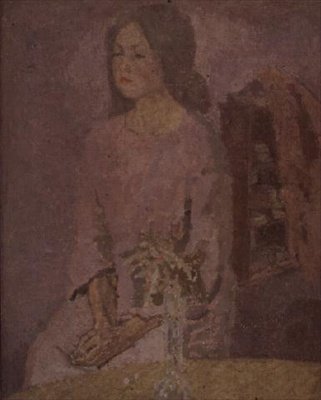 Tyttö ruusussa, n. 1918 tekijältä Gwen John