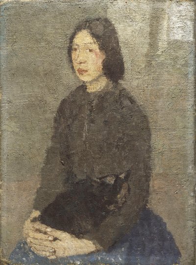 Tyttö kissa sylissään, tekijältä Gwen John