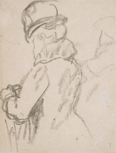 Mademoiselle Pouvereau (hiili paperille) tekijältä Gwen John