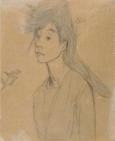 Ophelia: Portrait Imagine, n. 1910 (liitu ja pesu paperille) tekijältä Gwen John