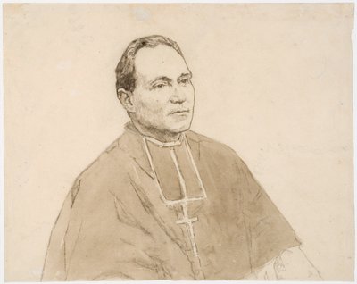 Kardinaalin muotokuva (hiili ja akvarelli paperille) tekijältä Gwen John