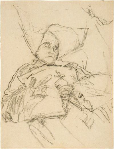 Kuoleva nunna (konttikynä paperille) tekijältä Gwen John