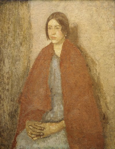 Nuori nainen punaisessa huivissa, tekijältä Gwen John