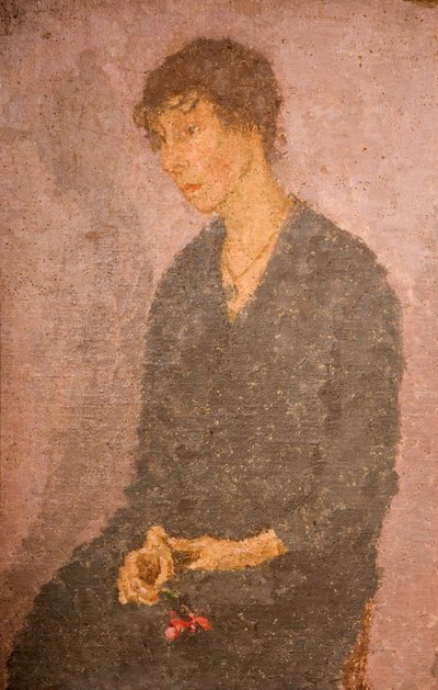 Nainen kädessään kukkaa, 1908-1922. tekijältä Gwendolen Mary John