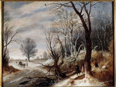 Gysbrecht Lytensin (1586-1656) lumimaisemamaalaus 1600-luvulta. Quimperin taidemuseo tekijältä Gysbrecht Lytens or Leytens
