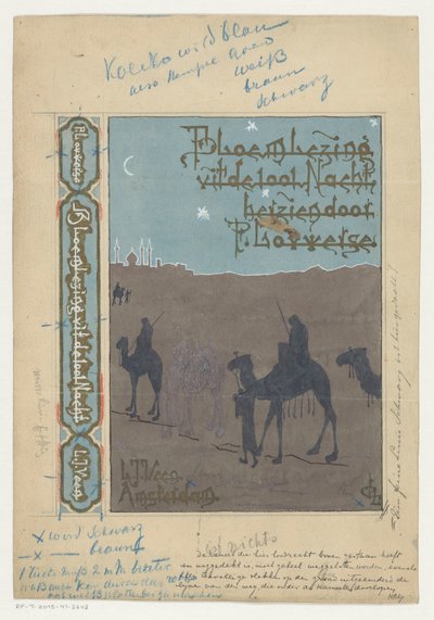 Bändisuunnittelu: Pieter Louwerse, Antology from the Thousand and One Nights, 1910 tekijältä H.C. Louwerse (signed by artist)