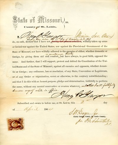 Uskollisuusvala Henry C. Yaeger Missourista, St.Louisin kreivikunta tekijältä H.C. Yaeger