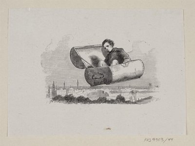 Kuvitus elokuvalle "The Flying Suitcase" H.C. Andersen, "Satuja ja tarinoita", osa 1 tekijältä H.P. Hansen