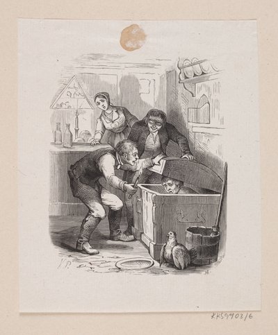 Kuvitus "Little Claus and big Claus" H.C. Andersen, "Satuja ja tarinoita", osa 1 tekijältä H.P. Hansen