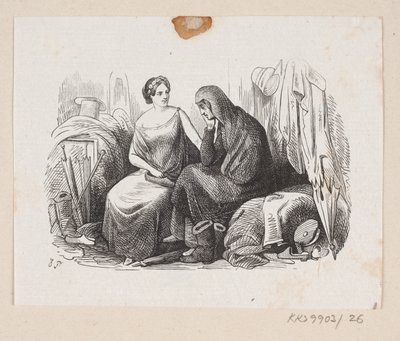 Kuvitus "Lykkens Kaloskerille" H.C. Andersen, "Satuja ja tarinoita", osa 1 tekijältä H.P. Hansen