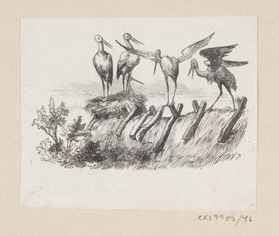 Kuvitus elokuvalle "The Storks" H.C. Andersen, "Satuja ja tarinoita", osa 1 tekijältä H.P. Hansen