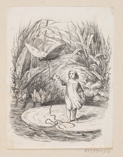 Kuvitus "Tommeliselle" H.C. Andersen, "Satuja ja tarinoita", osa 1 tekijältä H.P. Hansen