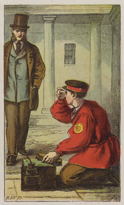 Kengänmusta (väri litho) tekijältä H.W. (after) Petherick