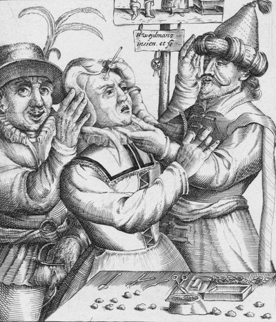 "Walks Runs With Groot Verblyden, Hier Salmen twyf van Lije Snyden", 1600-luku tekijältä HW Weydman