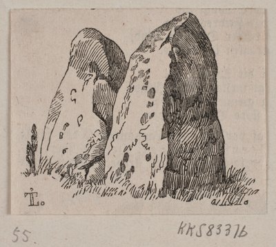 Kuvitus "Kivimonumenteille" tekijältä H. C. Henneberg