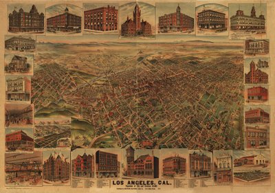 Los Angeles, Kalifornia, kaupungin ja sen ympäristön väkiluku 65 000. tekijältä H.; Elliott Pu Co.; Southern California Land Co. Elliott