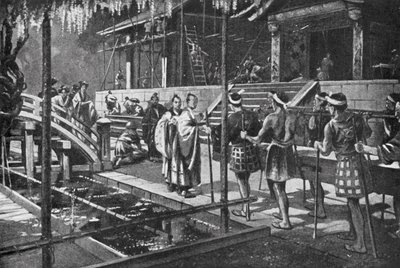 Uuden palatsin rakentaminen keisarille (litografia) tekijältä H. M. (after) Burton