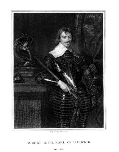 Robert Rich, Warwickin toinen jaarli, Englannin siirtomaavalvoja, 1827 tekijältä H. Robinson