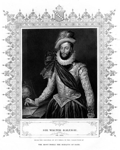 Sir Walter Raleigh, kirjailija, runoilija, hovimies ja tutkimusmatkailija, 1800-luku. tekijältä H. Robinson